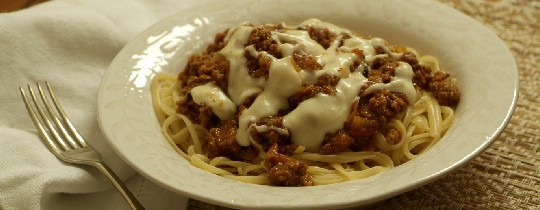 Traditional meat sauce with pork, sage and plum twist