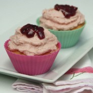 Lemon scented cup cakes with raspberry jam centres