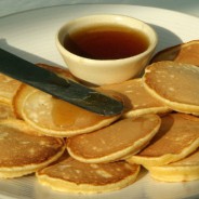 Bite sized maple syrup crumpets