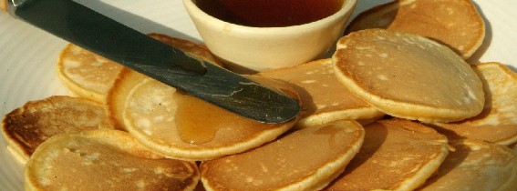 Bite sized maple syrup crumpets
