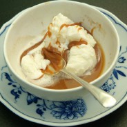 Coffee, Ice Cream and Caramel Fudge Sauce.