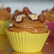 Salted caramel and hazelnut cup cakes
