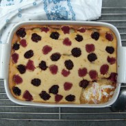 Pear and summer berry clafoutis!