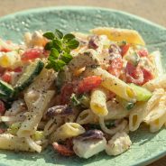 Healthy Greek Pasta Salad a la Woolies